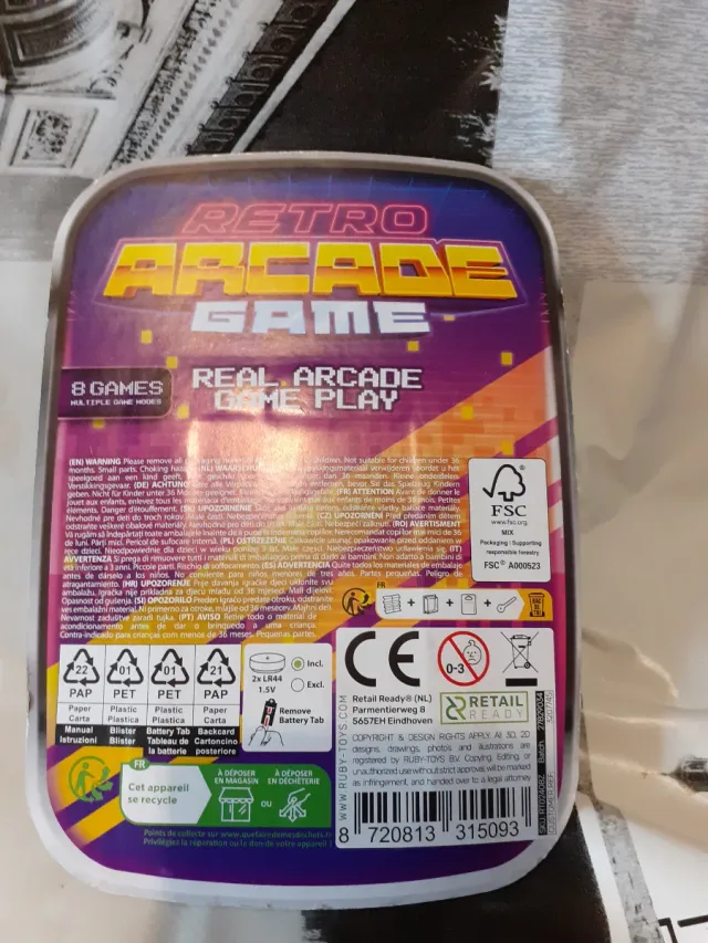 Mini Arcade Retro Ruby Toys 4+ giochi