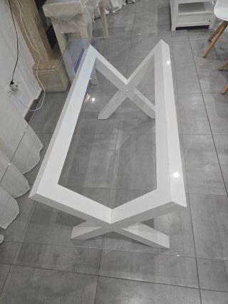 Mesa de cristal y madera Banak