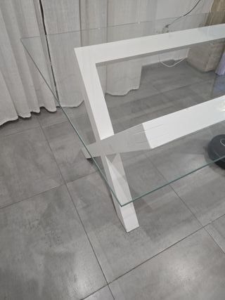 Mesa de cristal y madera Banak