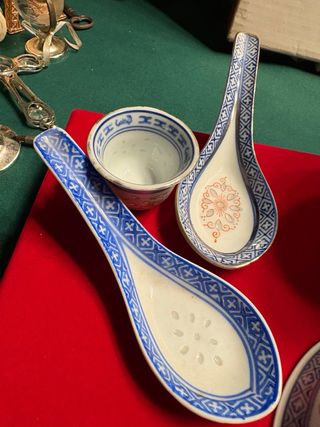 Set 8 pz Antica Porcellana Cinese Artigianale