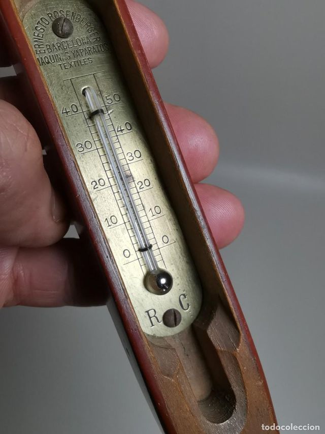 Lanzadera Textil Telar Termómetro Mercurio