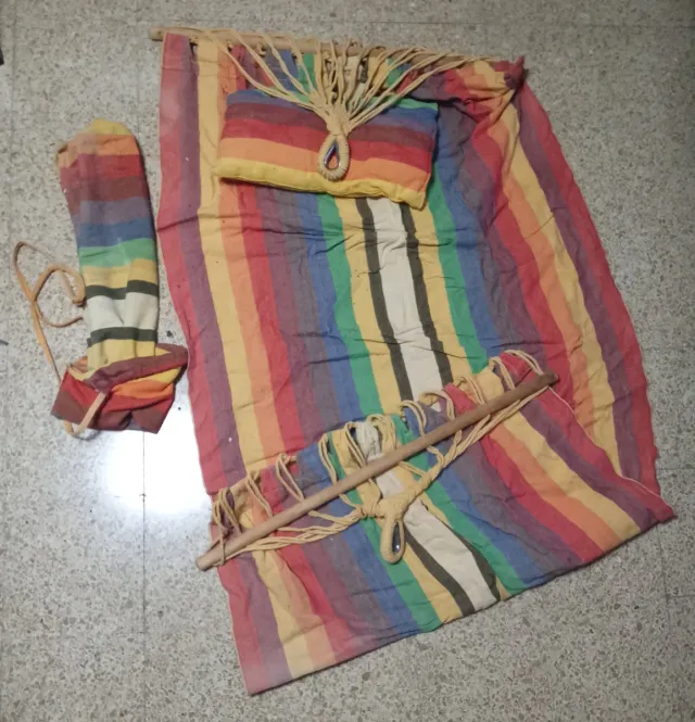 Hamaca multicolor con funda