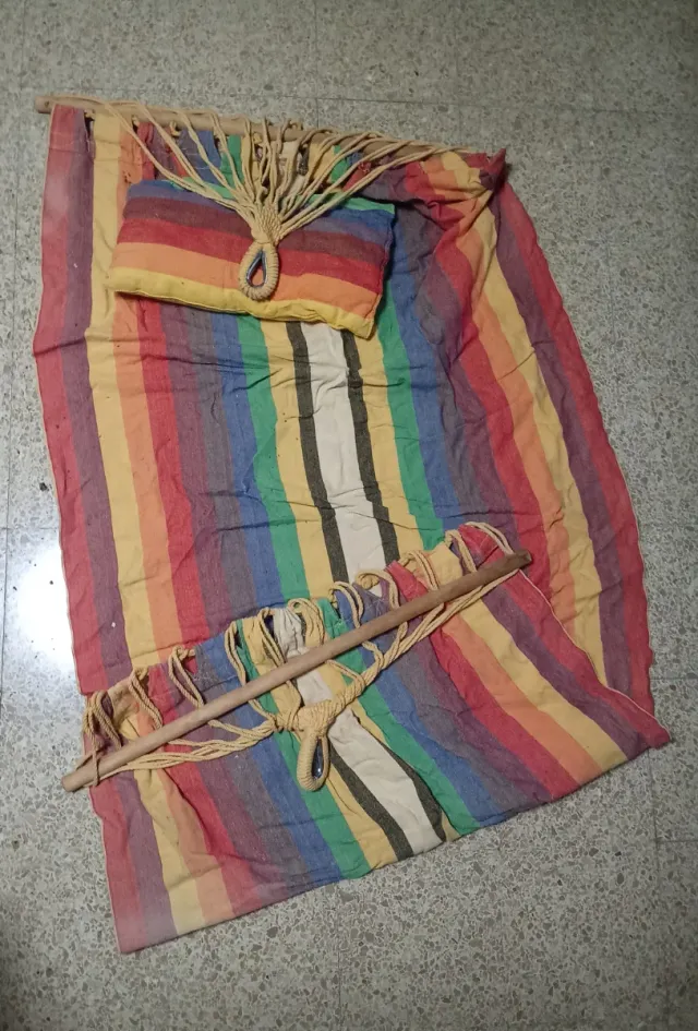 Hamaca multicolor con funda