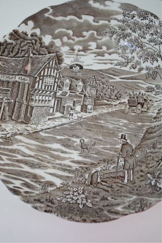 Plato Pontesa Ironstone Escena Rural