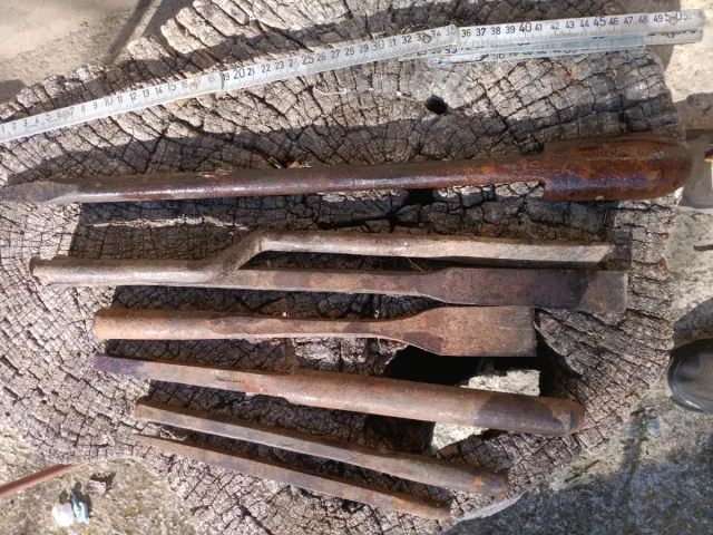 7 Gubias tonelero antiguas+ 2herramientas madera