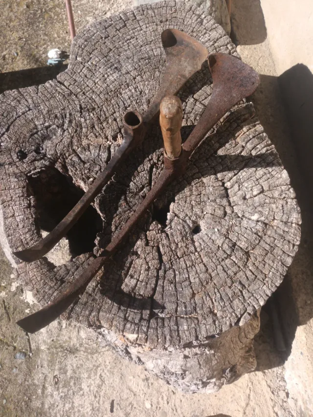 7 Gubias tonelero antiguas+ 2herramientas madera