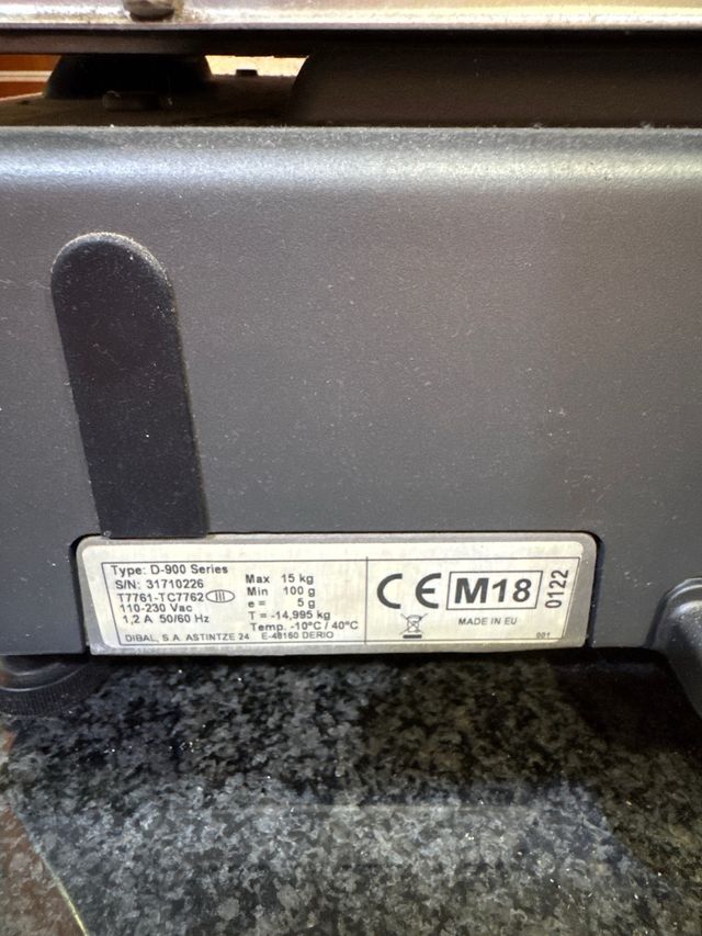 Báscula registradora Dibal con impresora