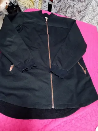 Cappotto donna nero con zip