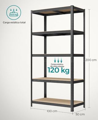 Scaffale pesante a 5 ripiani SONGMICS da 600 kg