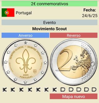 Moneda conmemorativa  de dos euros Portugal 2025.