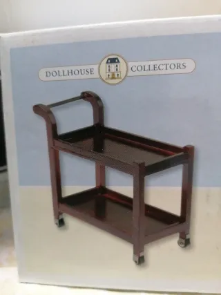 Carrito Comida Casa Muñecas Madera Oscura