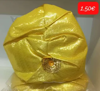 Turbante dorado para disfraz