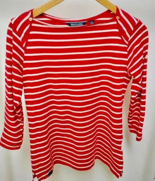 Camiseta Regatta Rayas Roja y Blanca