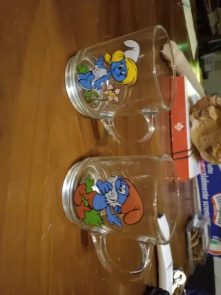 Set 2 Bicchieri Puffi Vetro