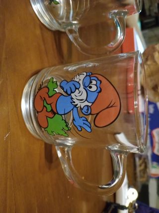 Set 2 Bicchieri Puffi Vetro