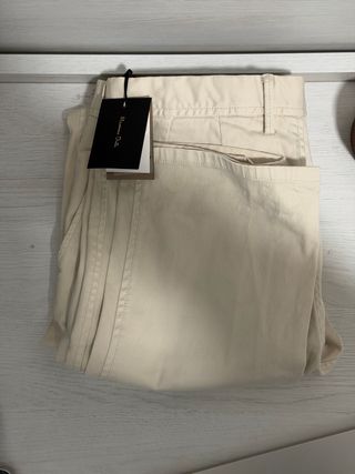 Pantalón chino Massimo Dutti beige talla 42