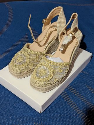 Sandali donna estivi in corda con zeppa misura 38