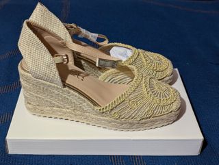 Sandali donna estivi in corda con zeppa misura 38