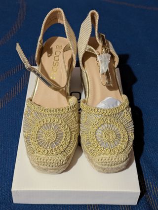 Sandali donna estivi in corda con zeppa misura 38