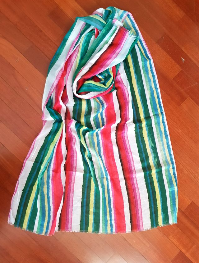 Sciarpa foulard righe colorate 73x180 cm