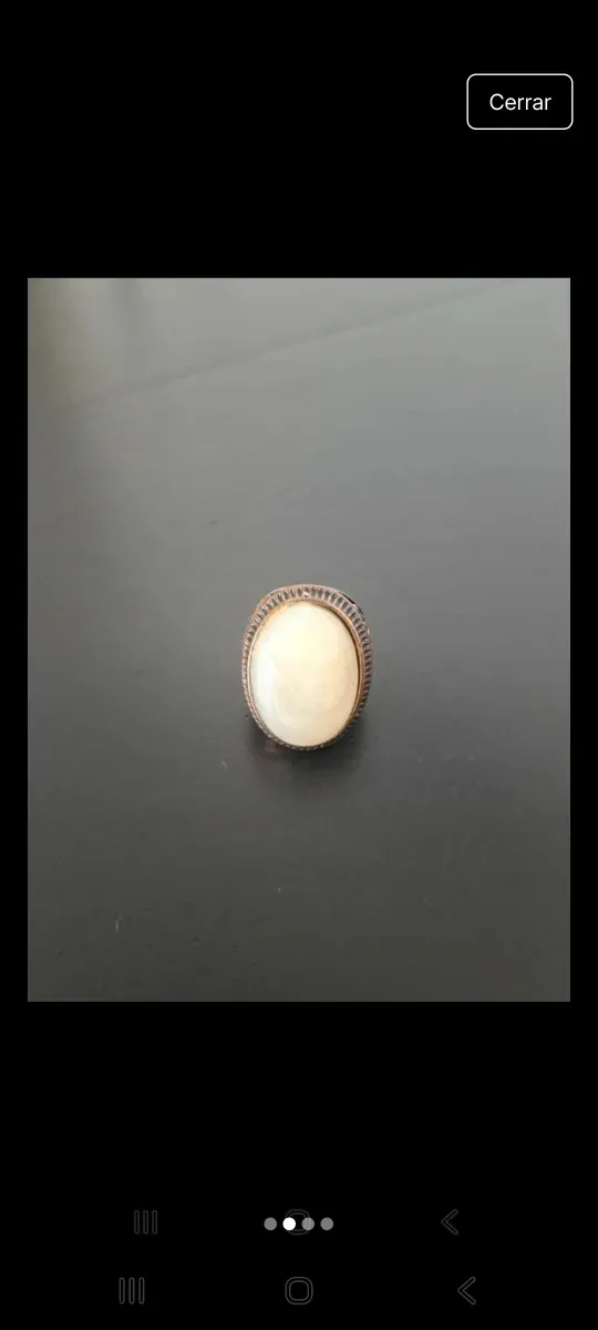 Anillo Plata Piedra Blanca
