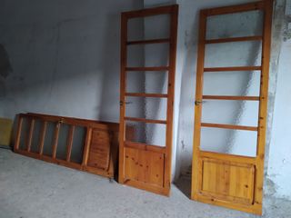 Puertas de madera con cristal