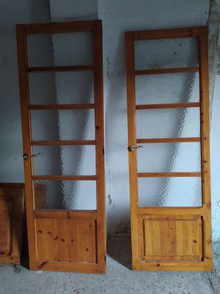 Puertas de madera con cristal