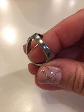 Anillo piedra lunar verde y plateado