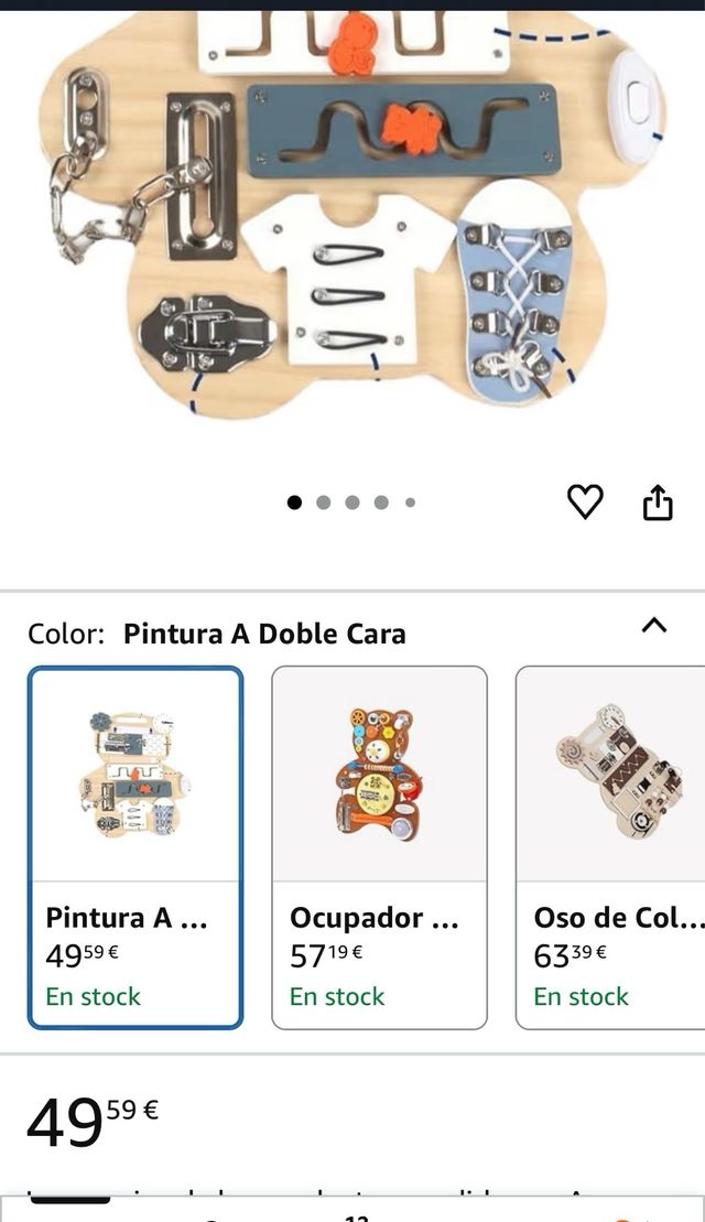 Tablero sensorial de madera para niños