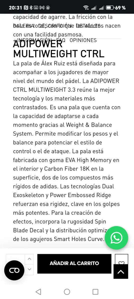 Pala Pádel Adidas CTRL 3.3 MULTIWEIGHT