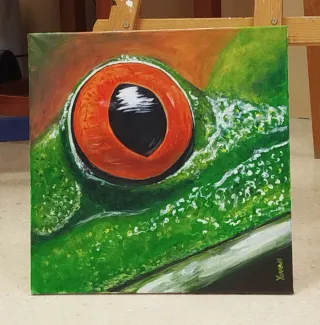 Pintura acrílica ojo de rana