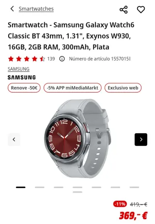 Samsung Galaxy Watch 6 Classic 43mm *NUEVO*