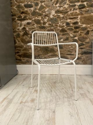 6 sillas jardín apilables metal Elton, como nuevas