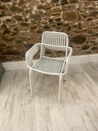 6 sillas jardín apilables metal Elton, como nuevas