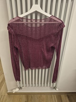 Maglia OVS bordeaux glitterata taglia L