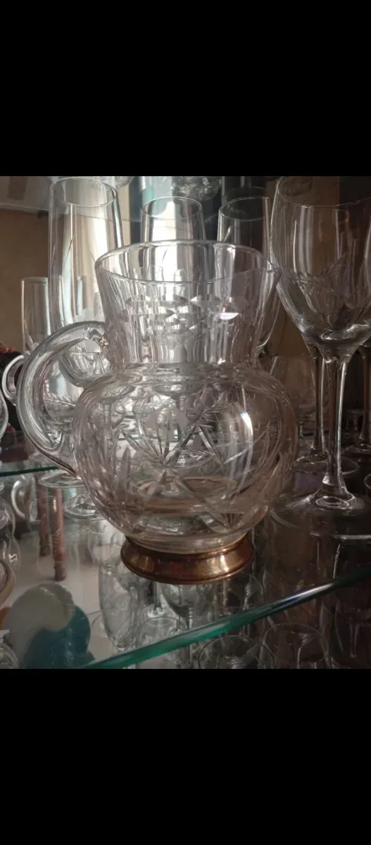 Jarra cristal tallado Engarce plata. Ponle precio