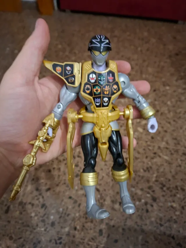 Figura Power Ranger Plata y Negro