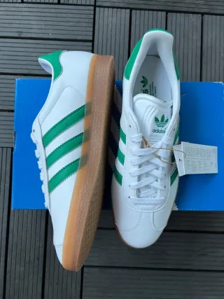 Adidas Gazelle Blancas Verdes Talla 40 2/3