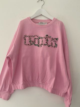 Felpa rosa bambina con fiori 9/10A