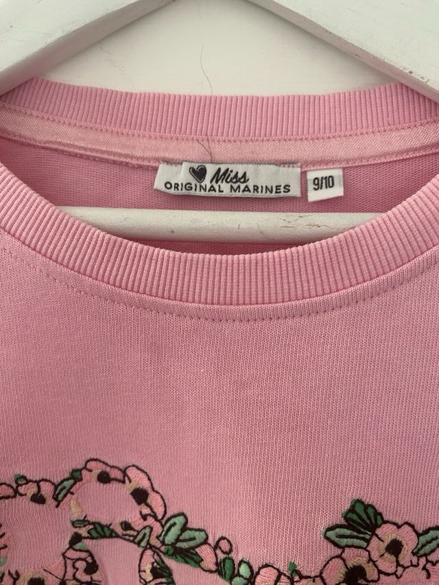 Felpa rosa bambina con fiori 9/10A