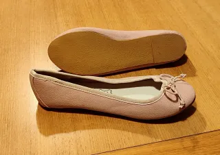 Zapatos bailarinas piel rosa palo talla 37