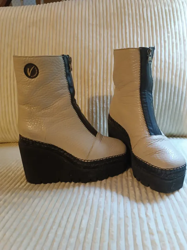 Botín Vidorreta Piel Nude Cremallera Talla 38