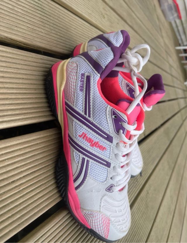 Zapatillas pádel mujer Jhayber blancas/fucsia