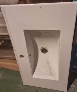 Lavabo de porcelana blanco