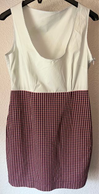 Vestido tubo rojo y blanco