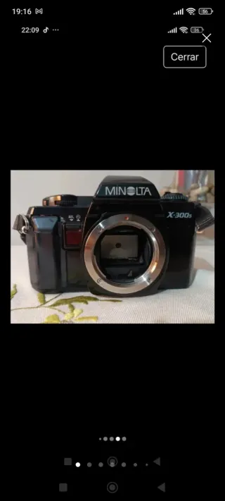 Cámara fotos analógica vintage (años 80) Minolta.