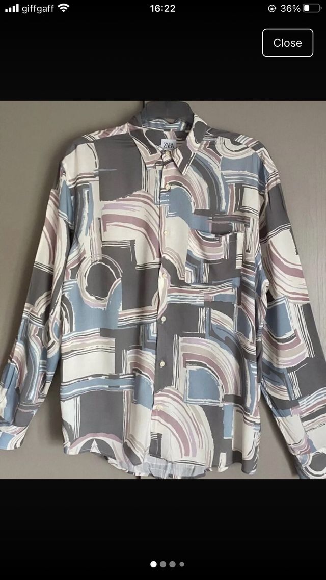 Camisa Zara Estampada Multicolor L