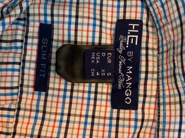 Camisa cuadros multicolor Mango Talla S