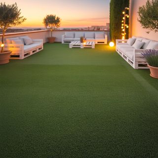 Césped artificial reutilizado