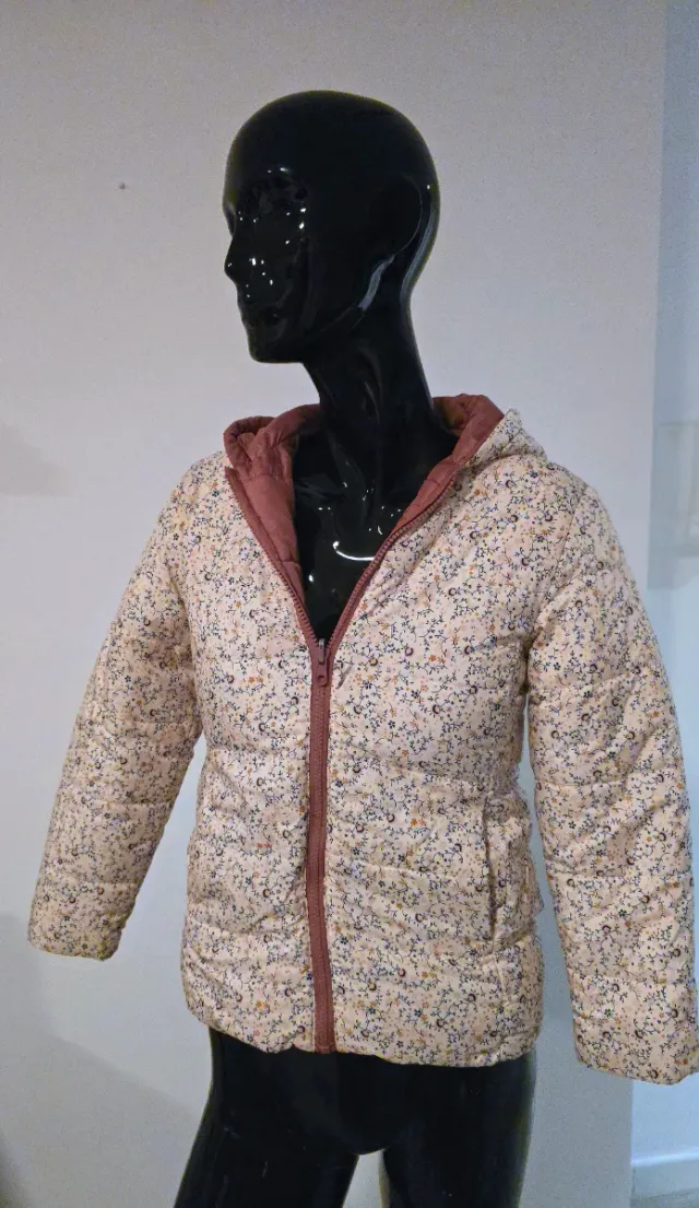 Plumífero niña 10 años reversible estampado floral